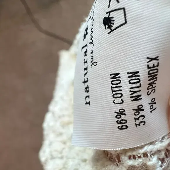 Natural Life Lace Layering Top in Ivory Long Sleeve size Medium Boho Coastal - Picture 9 of 9